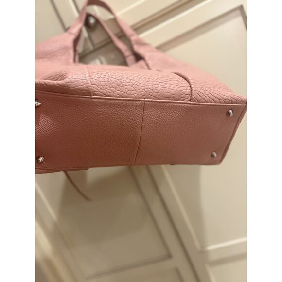 Vince Camuto Steph Tote Convertible Hand Bag Pink Lamb Leather NEW - Picture 5 of 6